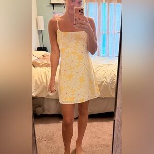 Forever 21 Yellow and Pink Floral Mini Dress